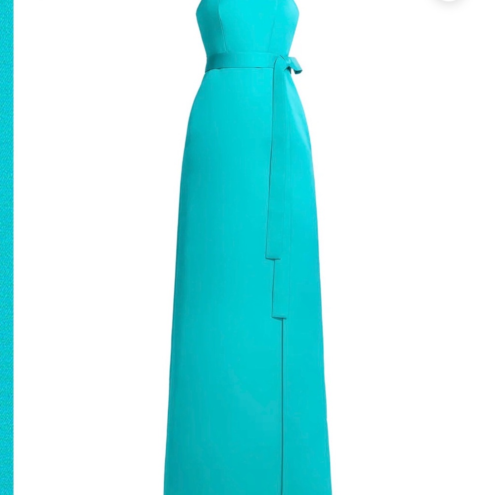 BCBGMaxAzria Strapless Aqua Gown